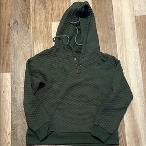 Quilted Green Hoodie for Women